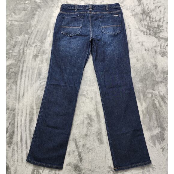 Carhartt Jeans Womens 12 TALL Blue Dark Wash Original Fit Straight Leg Stretch - Picture 5 of 16